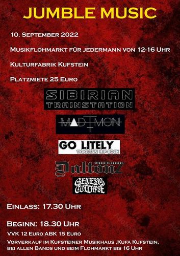 Sibirian Trainstation, Mademon, Go Litely, Genesis Collapse @ Kufa Kufstein, AT